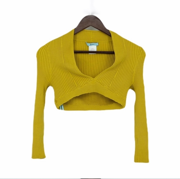 Guess by Marciano Tops - 2/$35 Marciano Crop Top V neck Silk blend mustard yellow